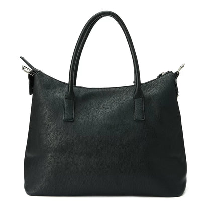 Textured Faux Leather Buckle Tote Bag