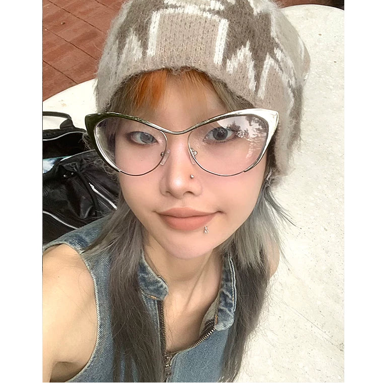 Silver Triangular Metal Glasses