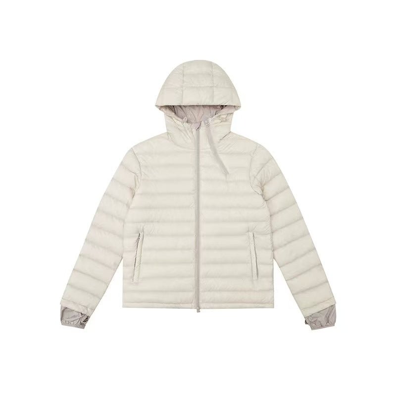 Beige ultra-light down jacket