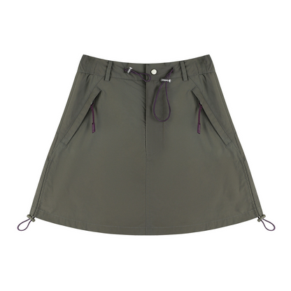 Utility Drawstring A-Line Cargo Skirt