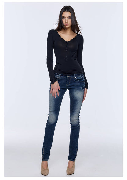 V-Neck Knit Base Layer Tee