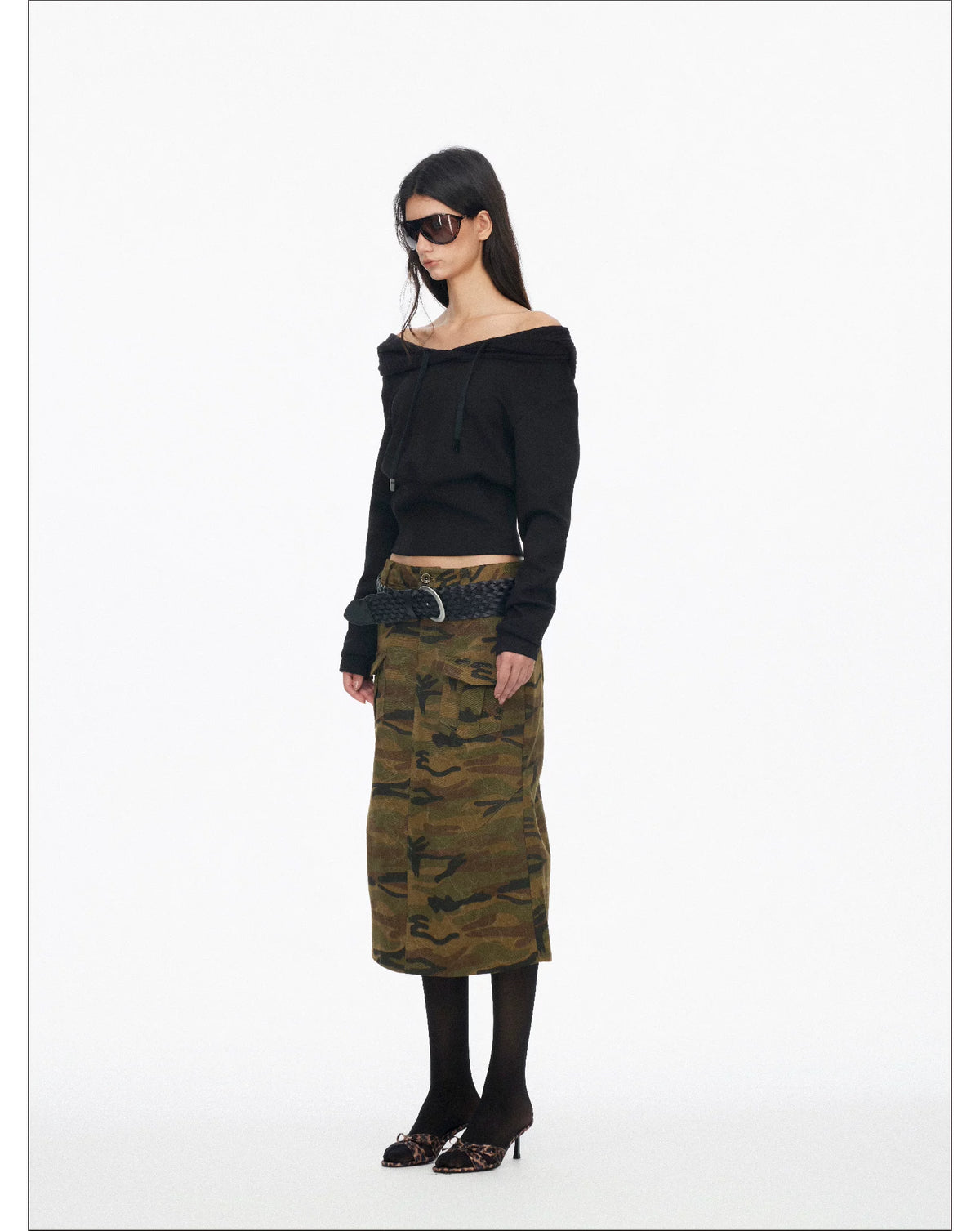 Vintage Camo Midi Skirt