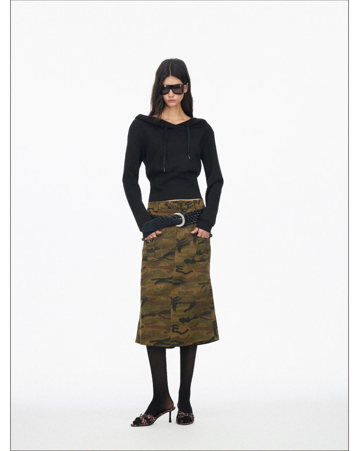Vintage Camo Midi Skirt