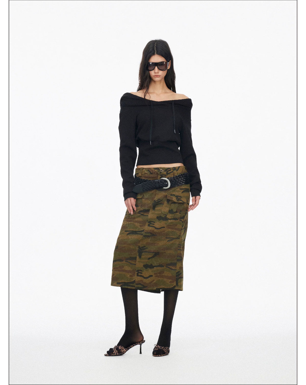 Vintage Camo Midi Skirt