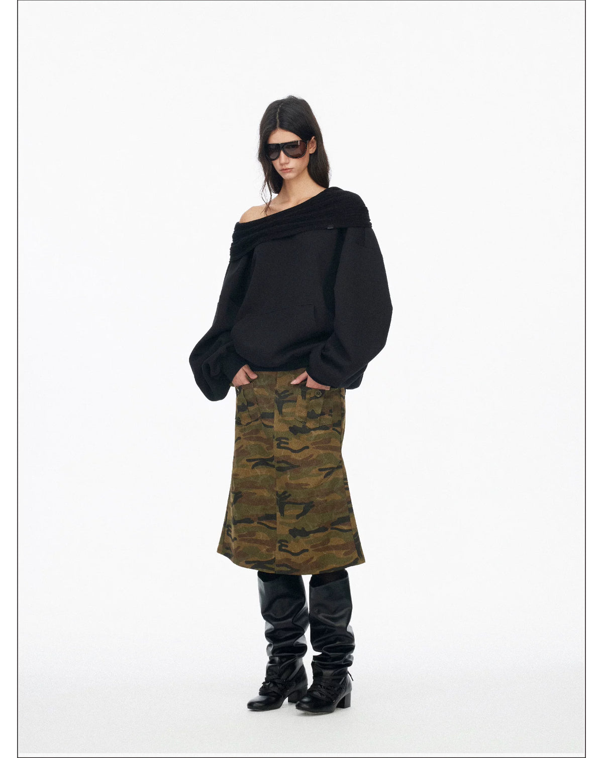Vintage Camo Midi Skirt