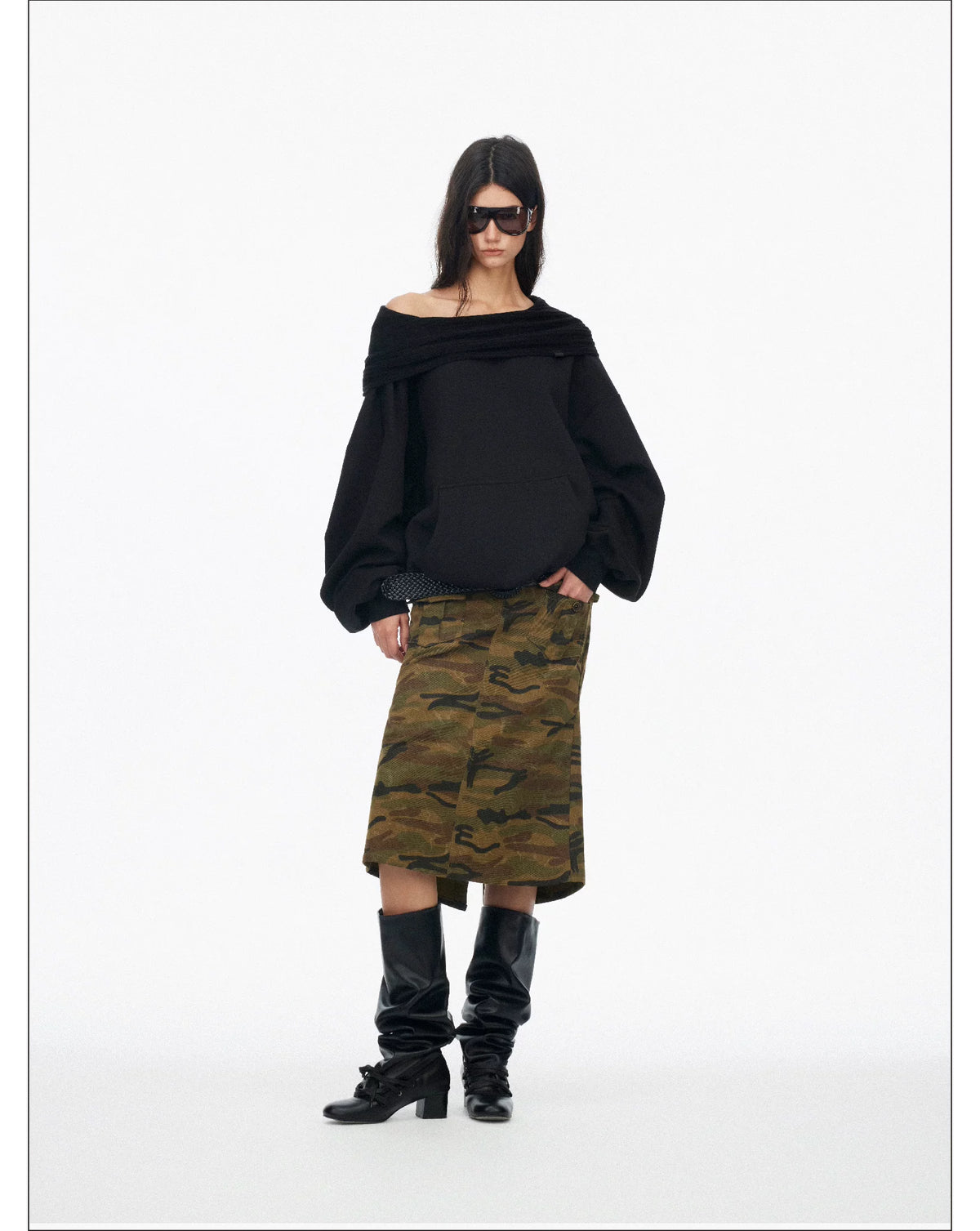 Vintage Camo Midi Skirt
