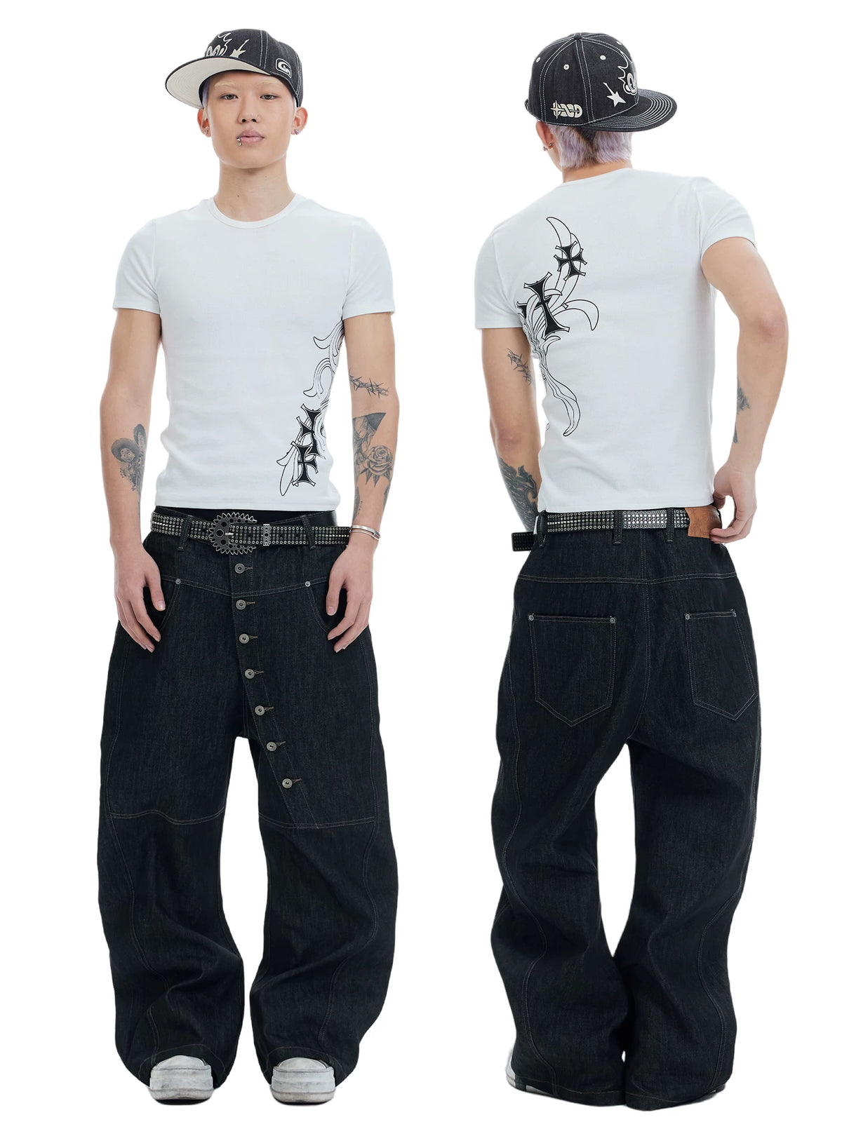 Vintage Raw Denim Button Fly Jeans
