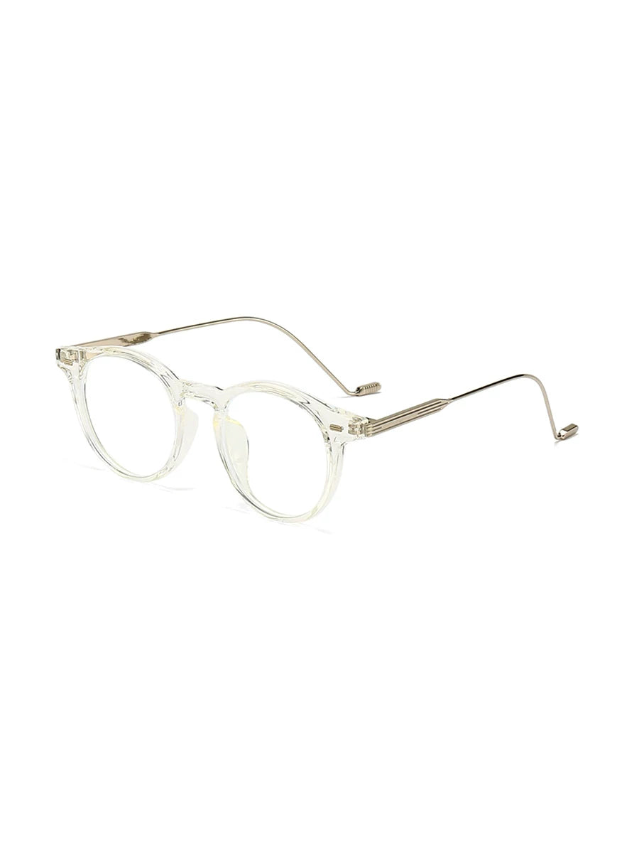 Lunettes rondes vintage à verres transparents — coloris translucide, gris