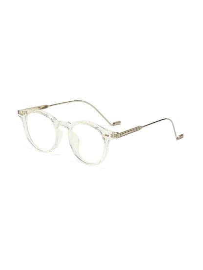 Lunettes rondes vintage à verres transparents — coloris translucide, gris