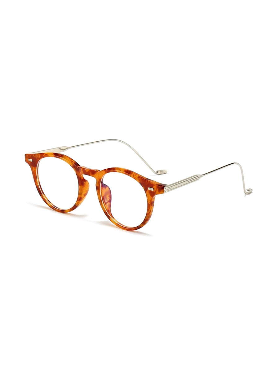 Lunettes rondes vintage à verres transparents — coloris orange