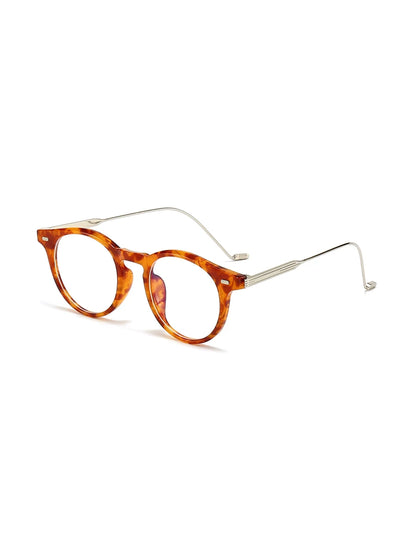 Lunettes rondes vintage à verres transparents — coloris orange