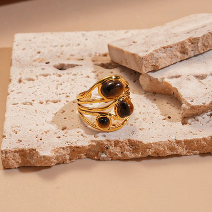 Vintage Tiger Eye Bracelet & Ring Set