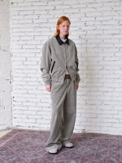 Western Faux-Leather Collar Corduroy Jacket - view 5