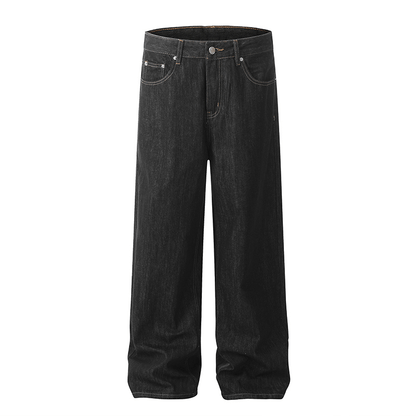 Women's men's vintage jeans - high waist wide leg raw denim dark black selvedge five pocket classic