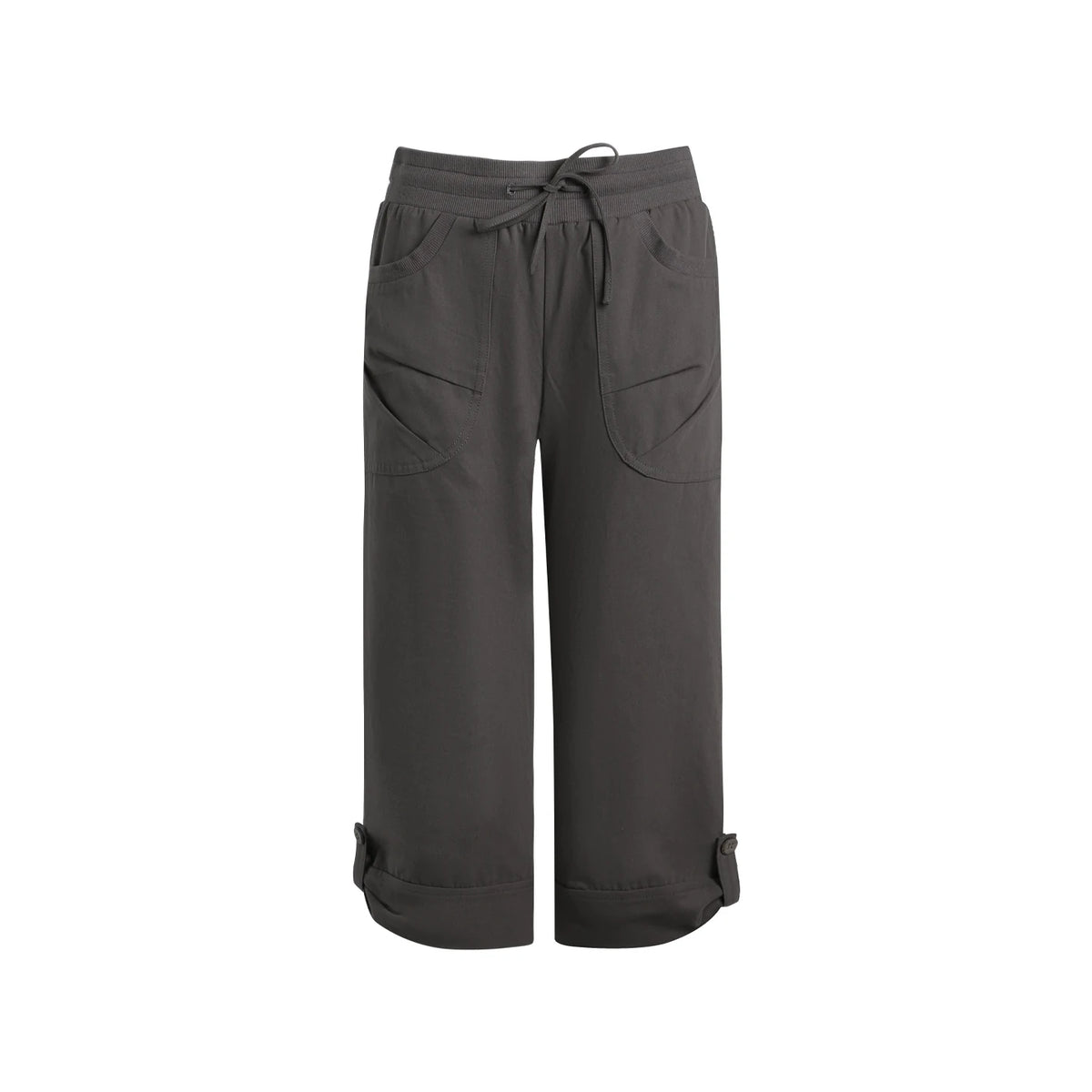 Women's Ribbed-Waist Cropped Straight-Leg Pants