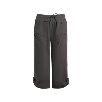Women's Ribbed-Waist Cropped Straight-Leg Pants