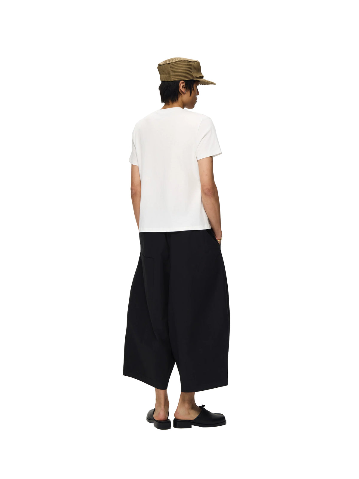 Women's Black Drawstring Balloon Wide Leg Pants