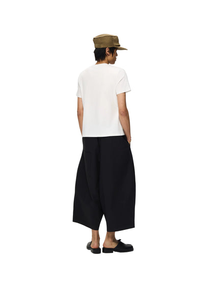 Women's Black Drawstring Balloon Wide Leg Pants
