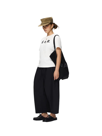 Women's Black Drawstring Balloon Wide Leg Pants