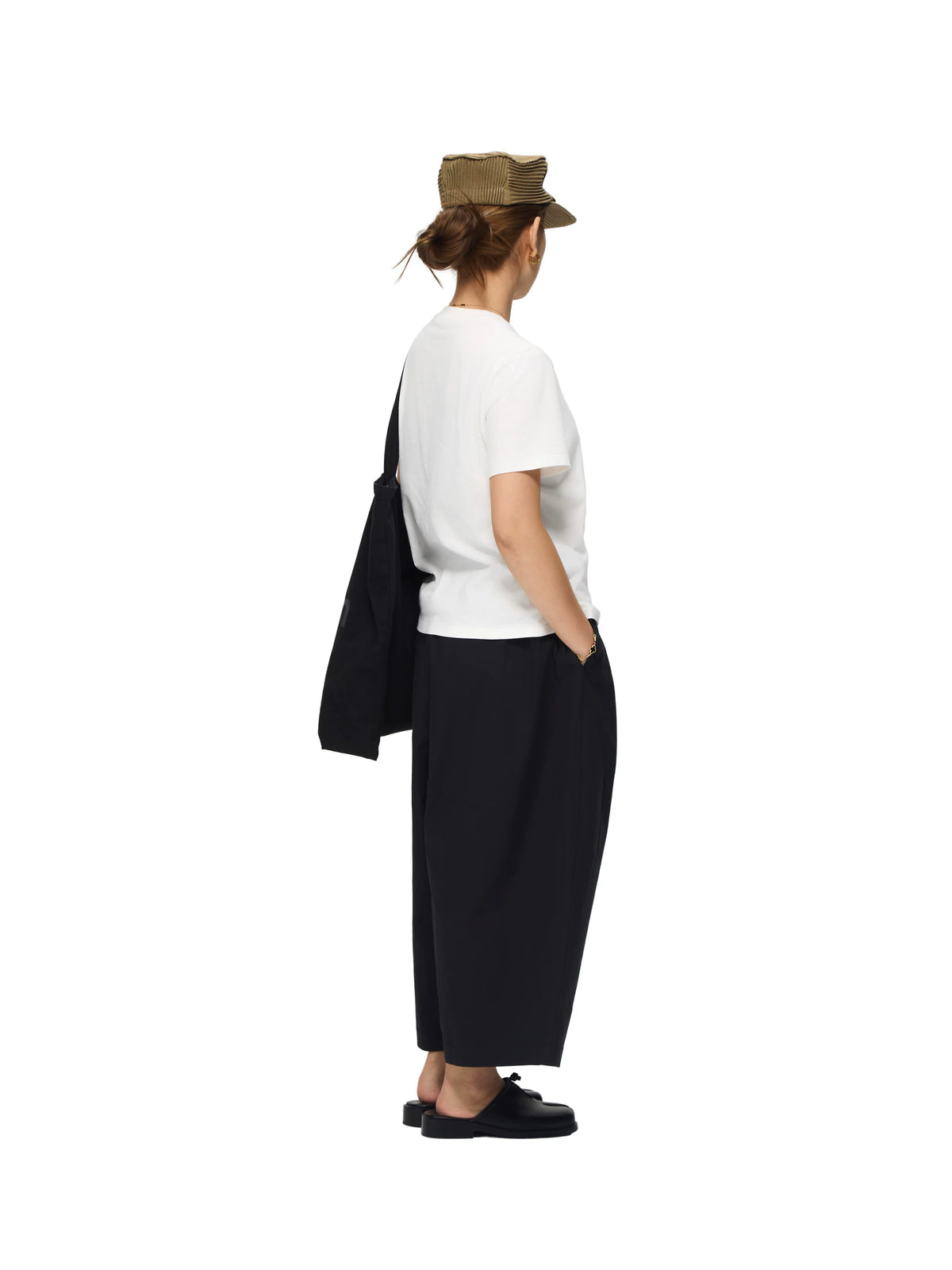 Women's Black Drawstring Balloon Wide Leg Pants