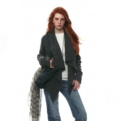 Wool-Alpaca Cable-Knit Cardigan