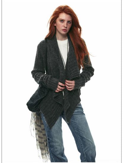 Wool-Alpaca Cable-Knit Cardigan