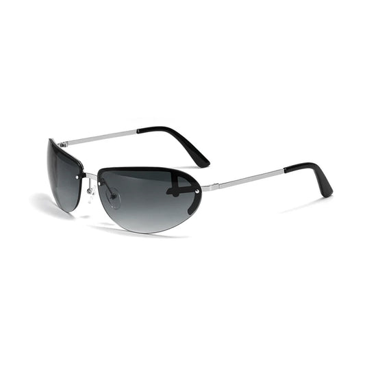 Black Y2K Rimless Tinted Sunglasses