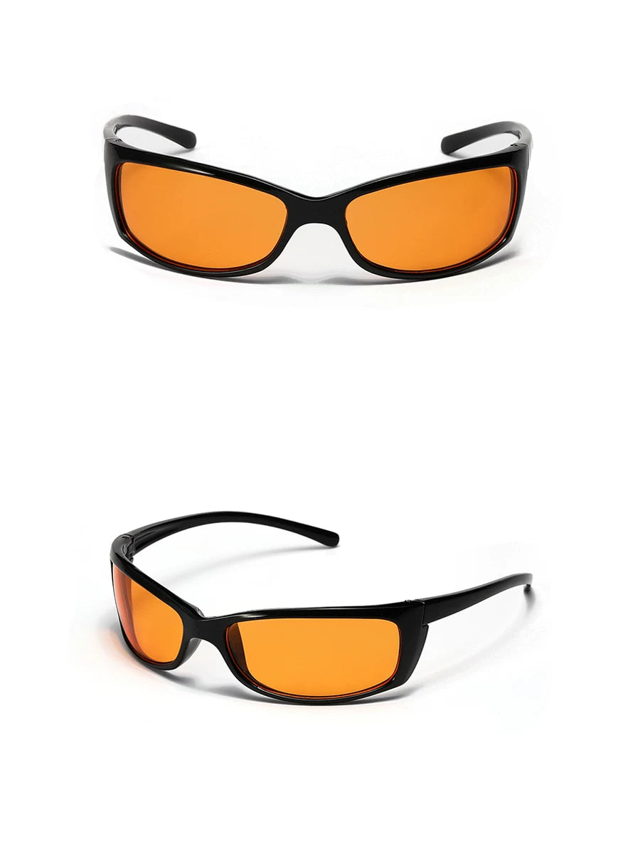 Orange Y2K Wraparound Sunglasses