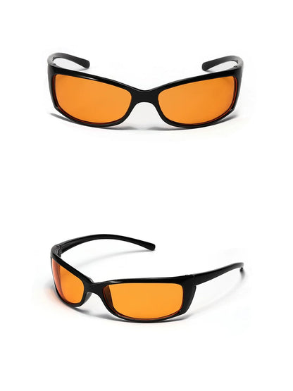 Orange Y2K Wraparound Sunglasses