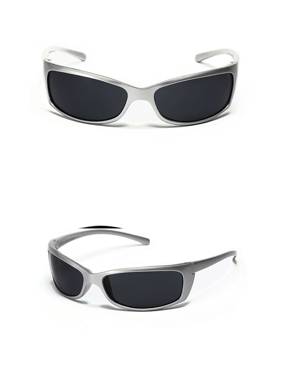 Black Y2K Wraparound Sunglasses