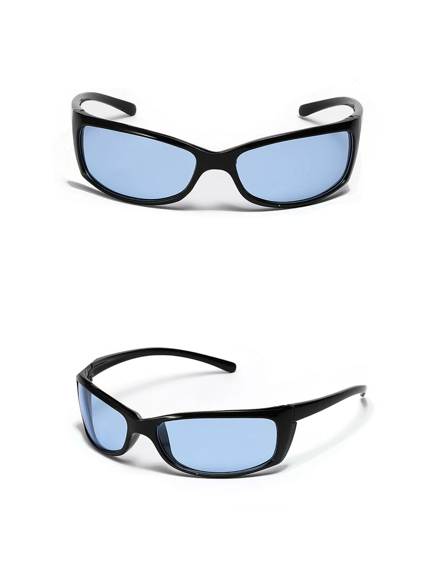 Blue Y2K Wraparound Sunglasses