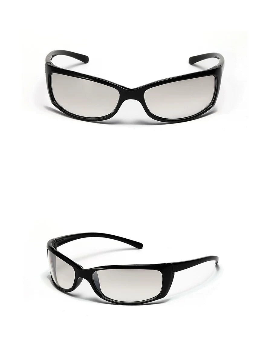 Grey Y2K Wraparound Sunglasses
